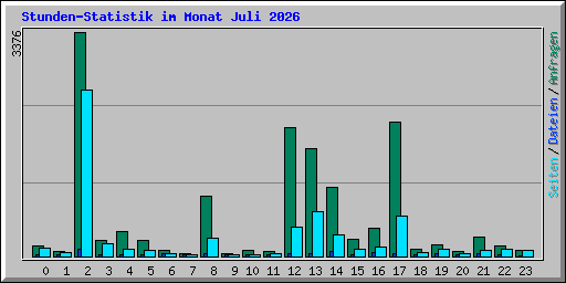 Stunden-Statistik im Monat Juli 2026